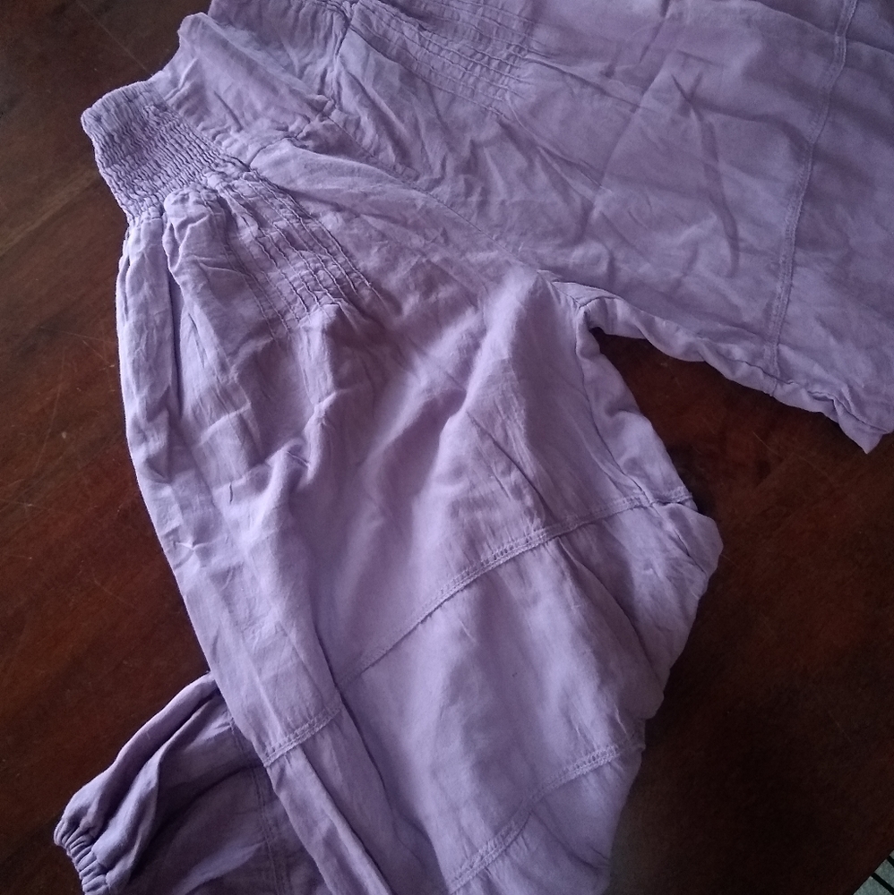 Wide legged cotton yoga pants
